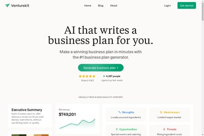 Venturekit | AI Generated Business Plans preview